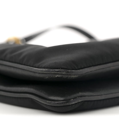 Prada Tessuto Nylon Soft Calf Double Zip Crossbody Bag Black 16 of 27