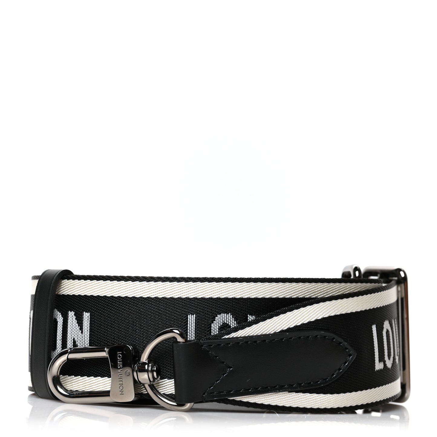 Nylon Jacquard Sporty Bandouliere Shoulder Strap Black