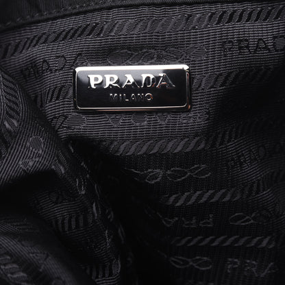Prada Tessuto Nylon Studded New Vela Mini Bucket Crossbody Bag Black Fuoco 7 of 10