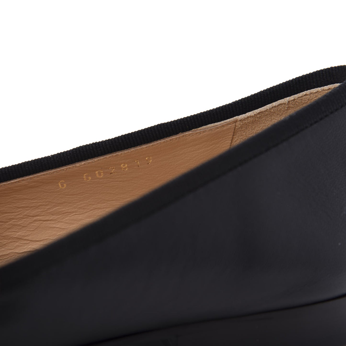 Lambskin Patent Cap Toe Ballerina Flats 38 Black