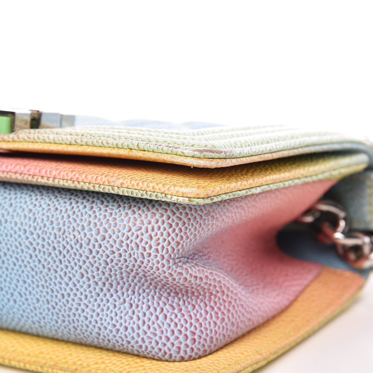 Caviar Quilted Small Cuba Rainbow Boy Flap Multicolor