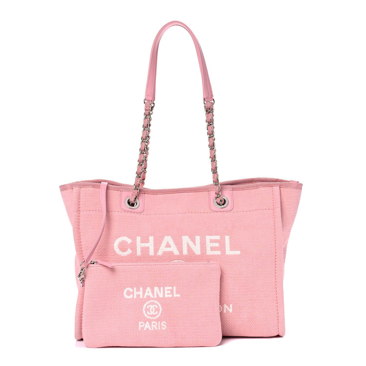 Chanel Mixed Fibers Small Deauville Tote Pink 1 of 13
