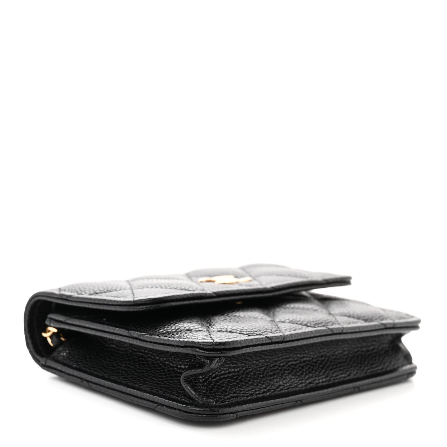 Caviar Quilted Miss Coco Clutch With Chain Black