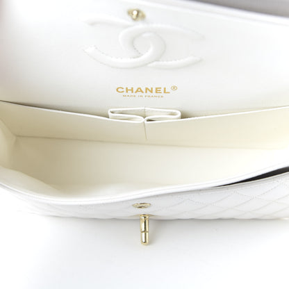 Chanel Caviar Quilted Medium Double Flap White 5 of 11