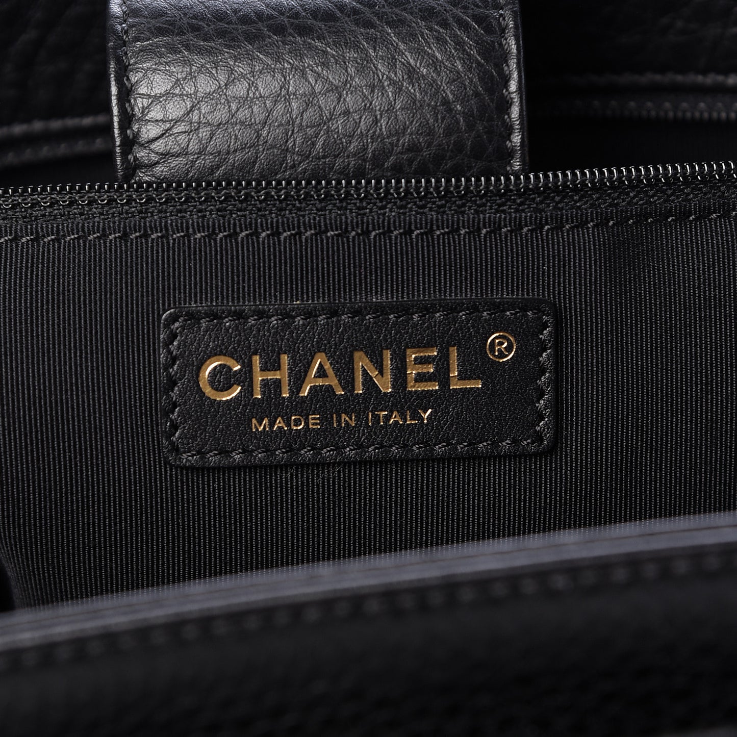Calfskin Cerf Executive Shopper Tote Black
