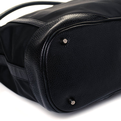 Burberry Nylon Calfskin Logo Hobo Black 7 of 10