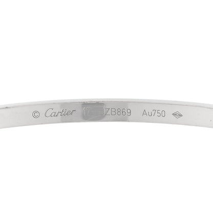 Cartier 18K White Gold 6 Diamond Small LOVE Bracelet 17 3 of 7