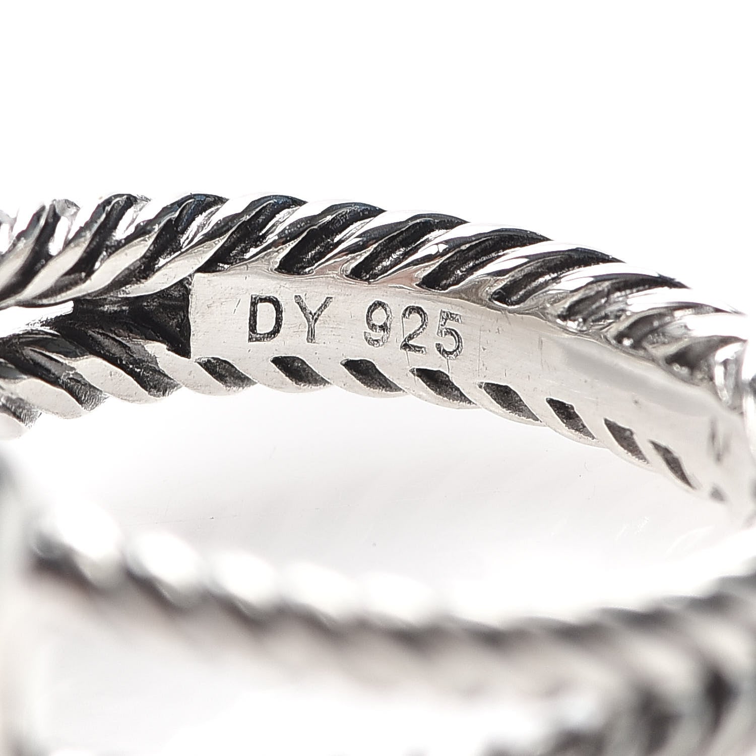 David Yurman Sterling Silver Diamond 7mm Petite Albion Pave Ring 52 6 5 of 5