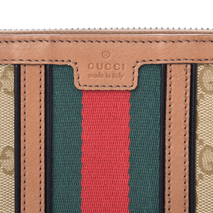 Gucci Monogram Web Rania Zip Around Wallet Khaki 6 of 8