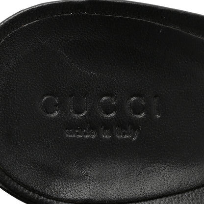 Gucci Calfskin Monogram Web Bow Heel Slide Sandals 8.5 Black 8 of 10