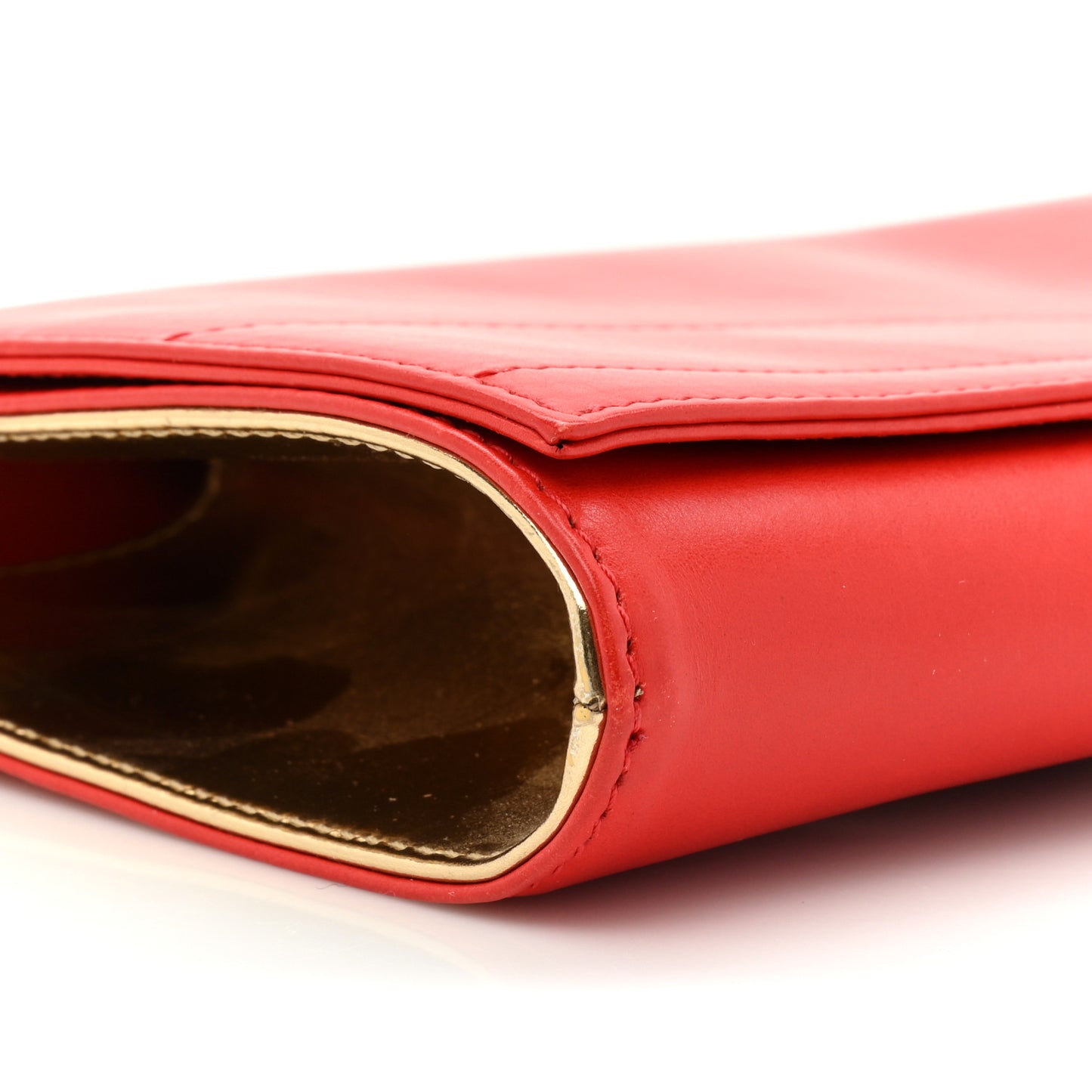 Calfskin Long Clutch With Me Blood Orange