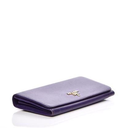 Prada Saffiano Metal Continental Flap Wallet Viola 4 of 11
