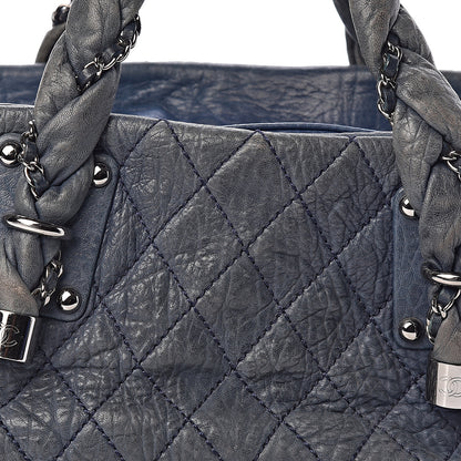 Chanel Distressed Lambskin Lady Braid Bowler Blue 8 of 10