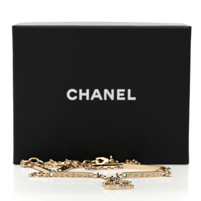 Chanel Crystal CC Logo Bar Necklace Gold 6 of 6