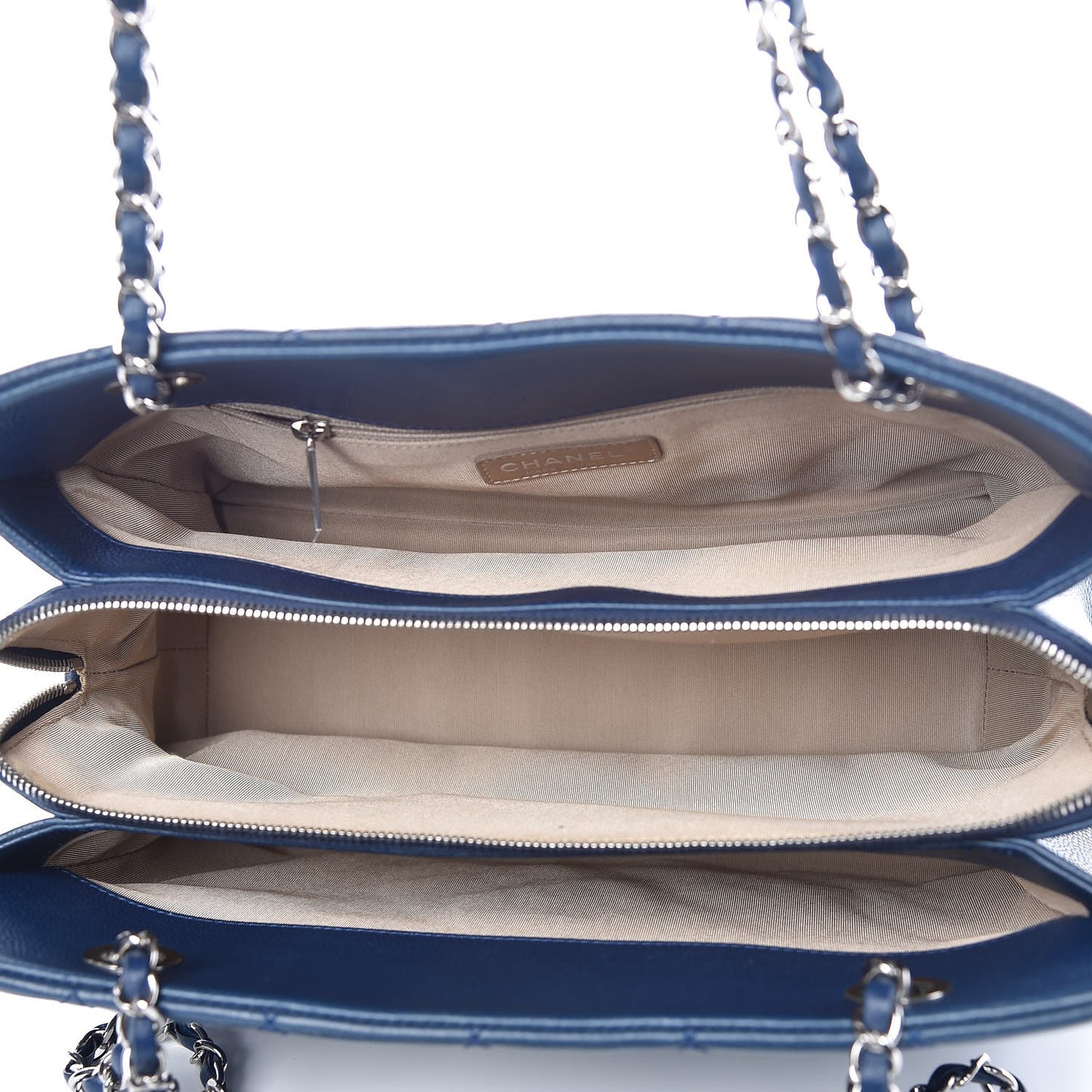 Caviar Quilted Timeless CC Tote Dark Navy Blue