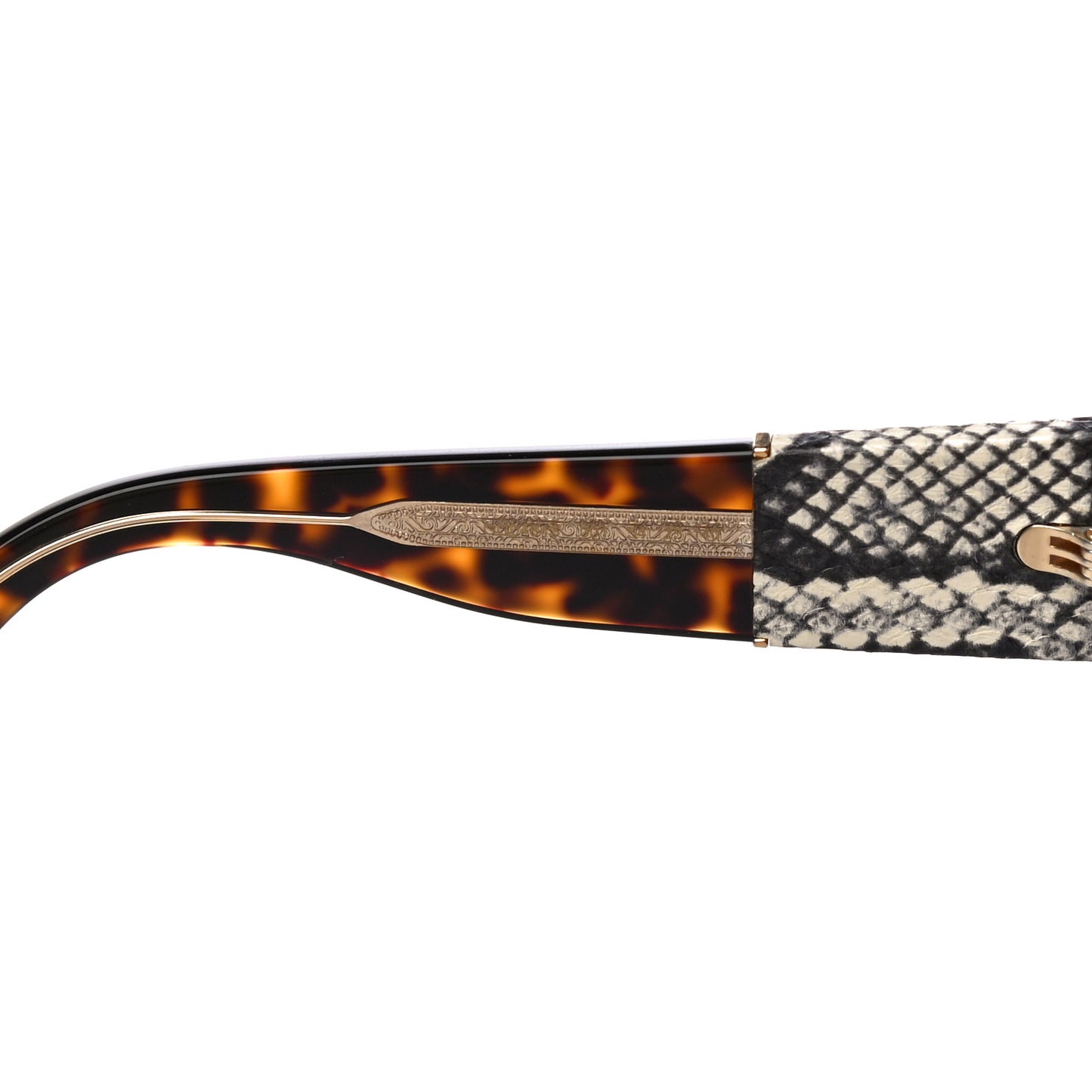 Snakeskin Acetate Square Sunglasses GG0484S Havana