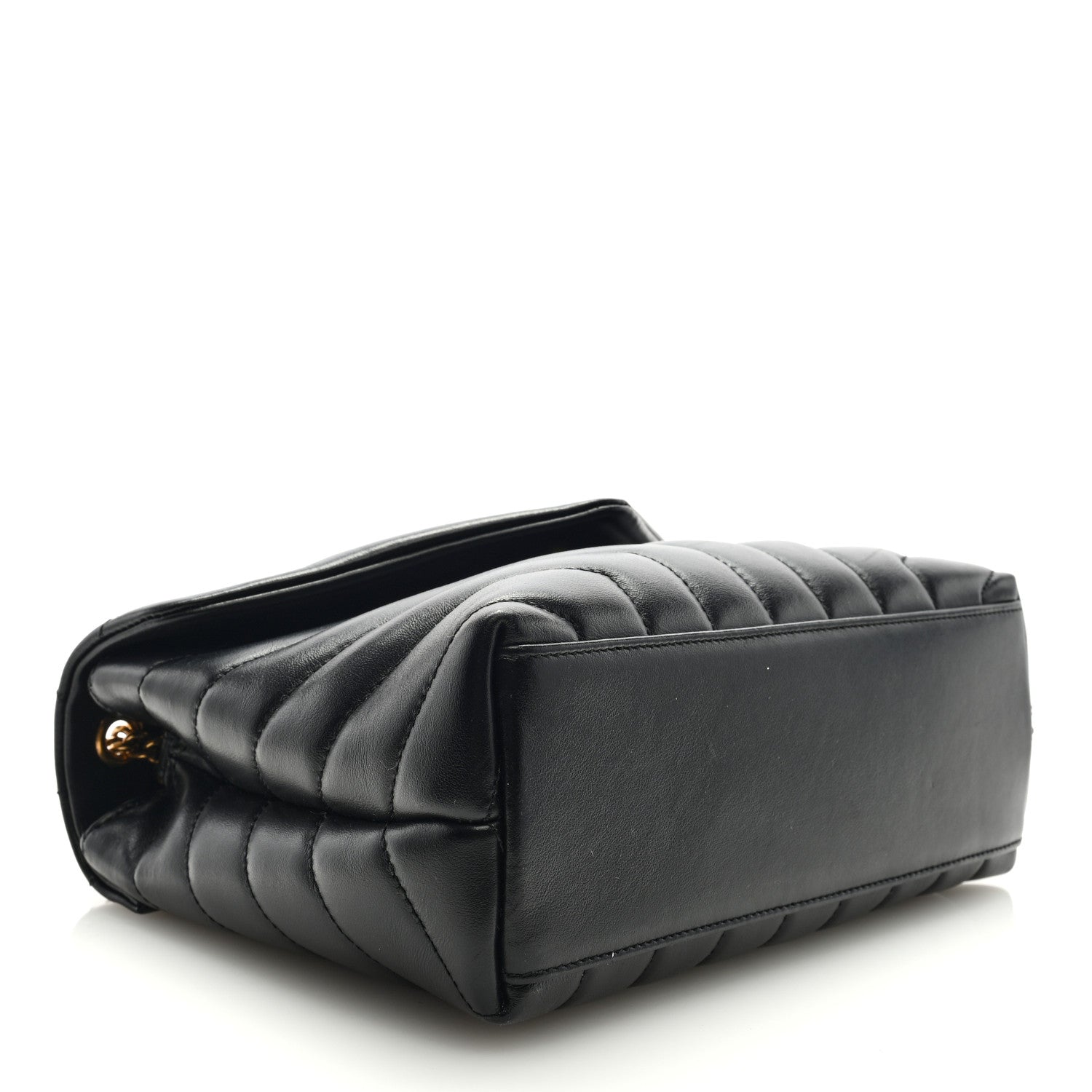 Saint Laurent Calfskin Y Quilted Monogram Small Loulou Chain Satchel Black 3 of 7