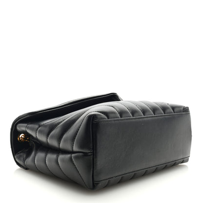 Saint Laurent Calfskin Y Quilted Monogram Small Loulou Chain Satchel Black 3 of 7