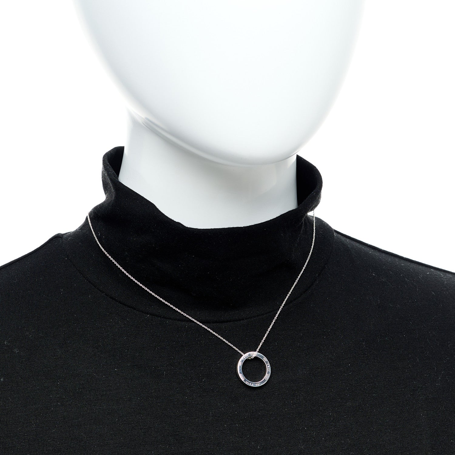 Tiffany Sterling Silver 1837 Circle Pendant Necklace 2 of 4