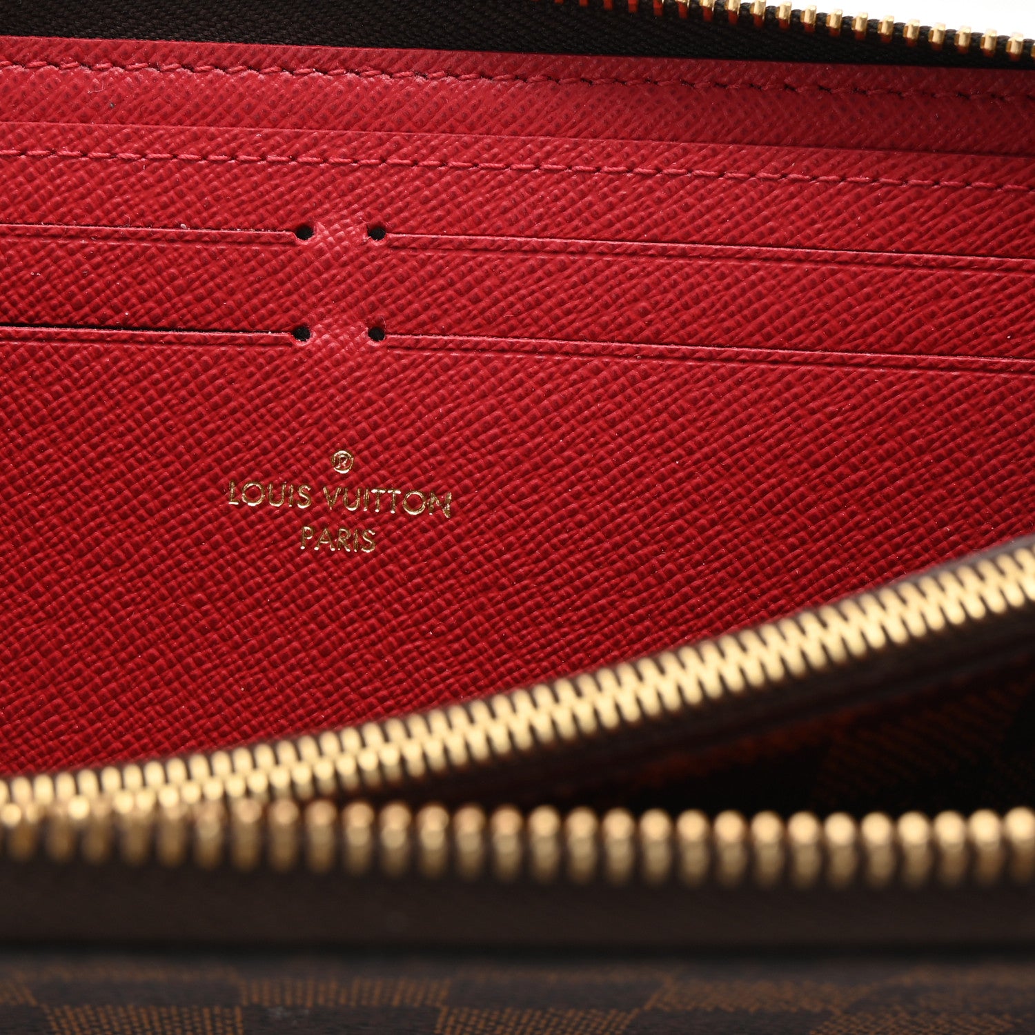 Louis Vuitton Damier Ebene Clemence Wallet Cherry 6 of 7