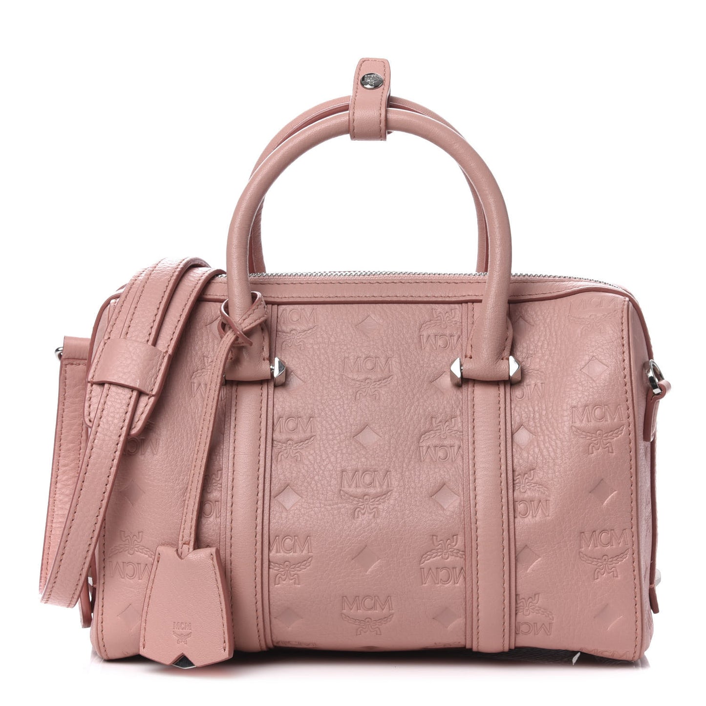 Calfskin Ottomar Monogram Small Boston Bag Pink