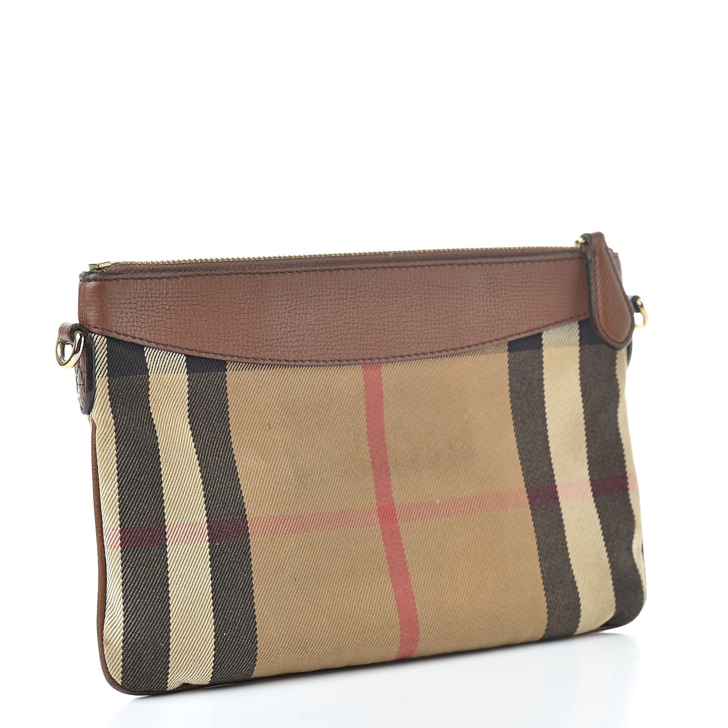 Burberry House Check Derby Peyton Crossbody Clutch Bag Tan 3 of 13