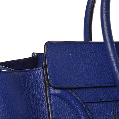 Celine Drummed Calfskin Mini Luggage Indigo 10 of 17