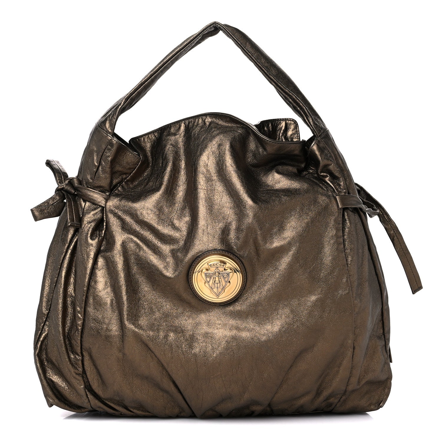 Gucci Metallic Calfskin Medium Hysteria Hobo Brown 1 of 12