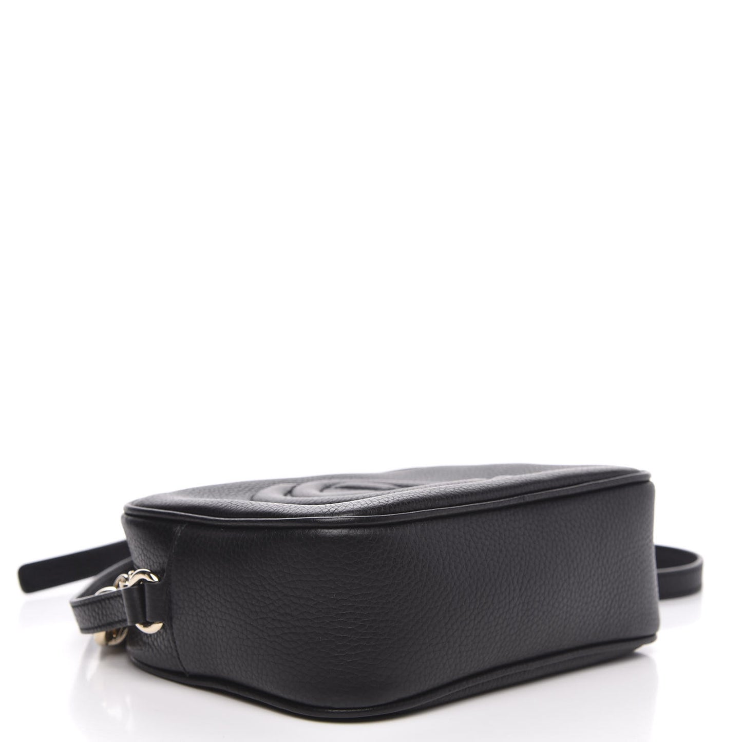 Pebbled Calfskin Small Soho Disco Bag Black