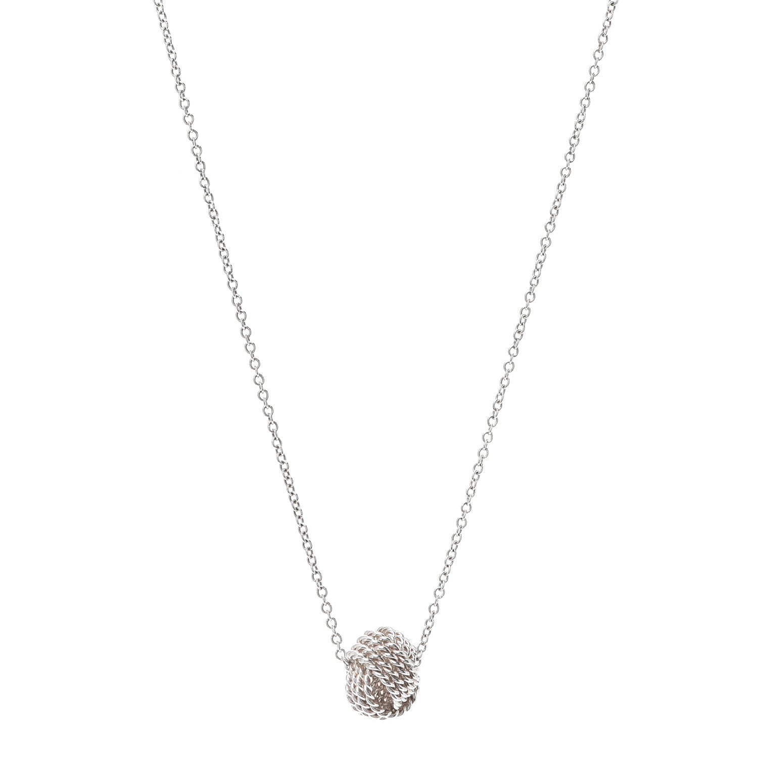 Tiffany Sterling Silver Twist Knot Pendant Necklace 1 of 5