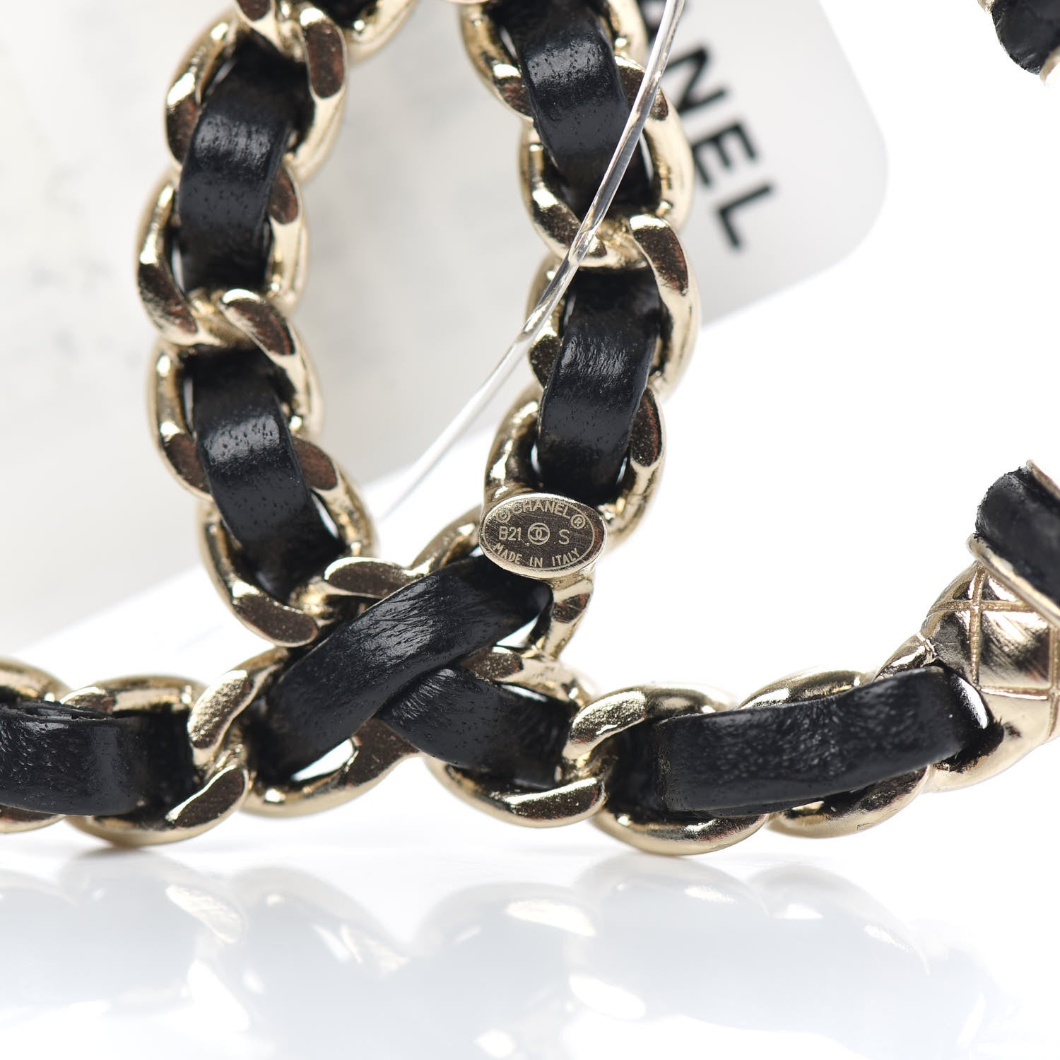 Chanel Lambskin Chain CC Brooch Black Gold 3 of 5