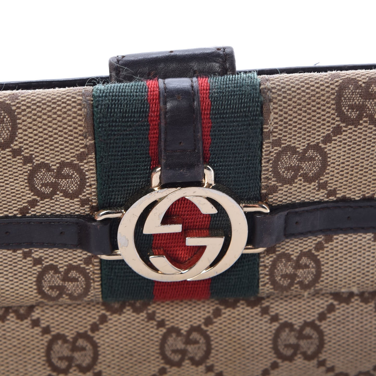 Monogram Web GG Reins Wallet Dark Brown