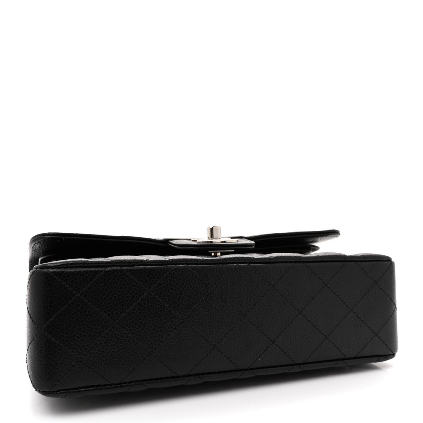 Caviar Quilted Small Double Flap Black