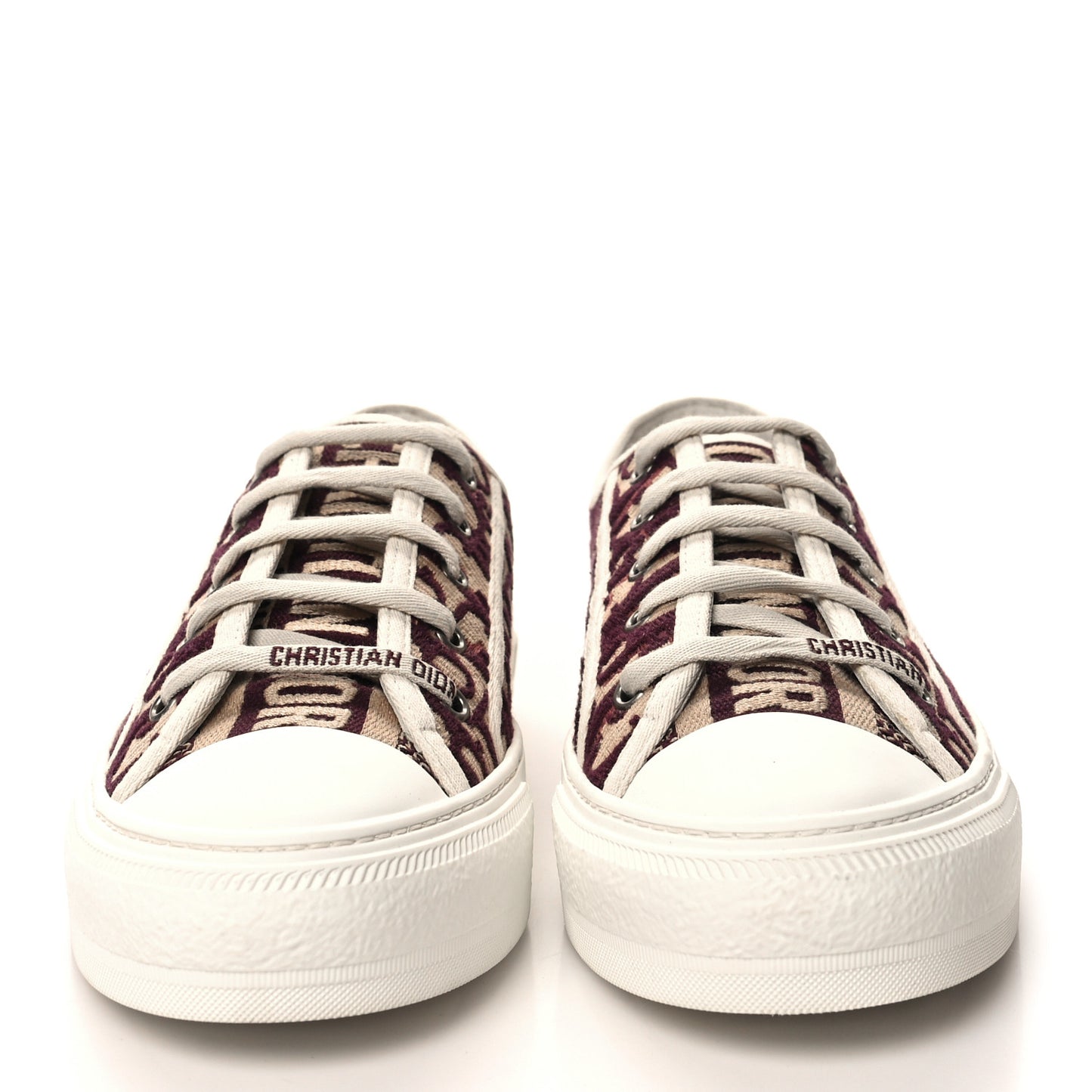 Canvas Oblique Walk'N'Dior Low Top Sneakers 38.5 Deep Amaranth