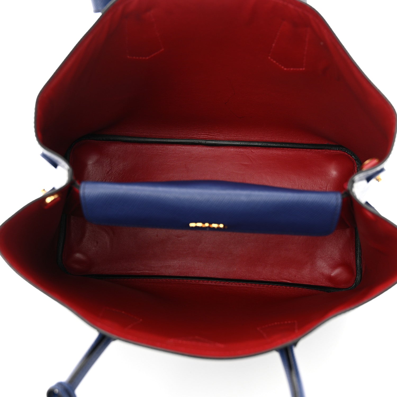 Prada Saffiano Cuir Large Double Bag Bleuette 5 of 13