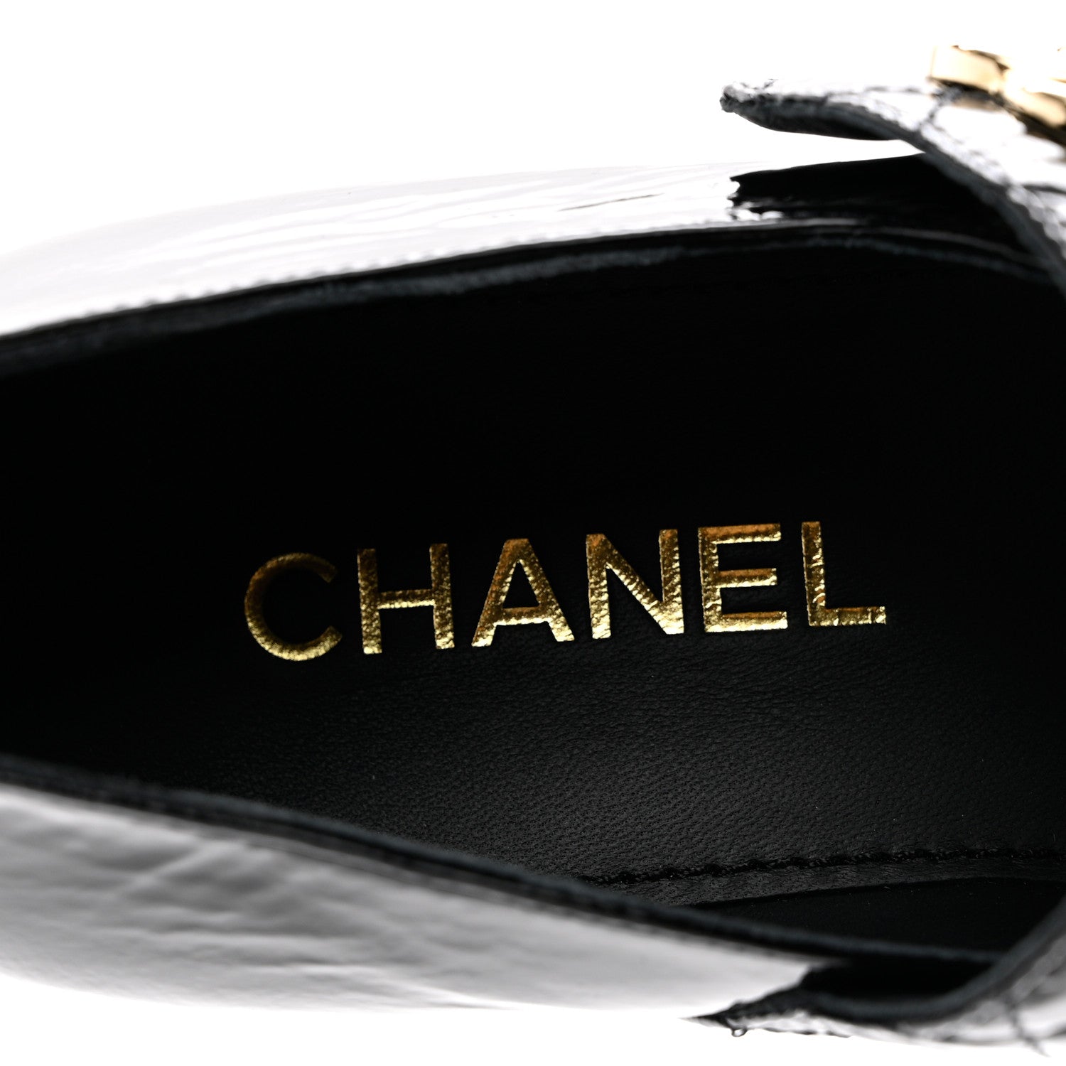 Chanel Patent Goatskin Cap Toe Mary Janes 38.5 Black 7 of 8