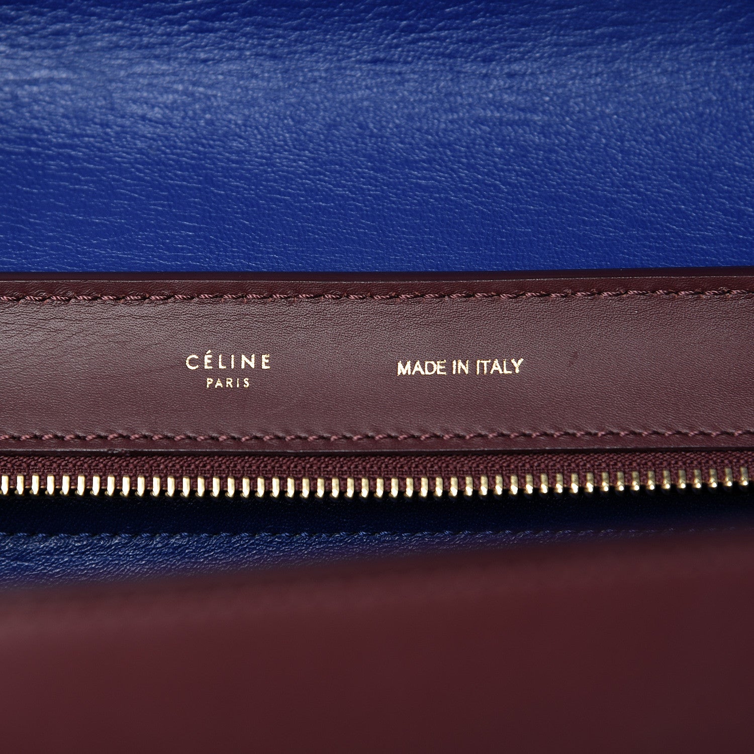 Celine Smooth Calfskin Suede Medium Bi-Color Trapeze Burgundy 6 of 17
