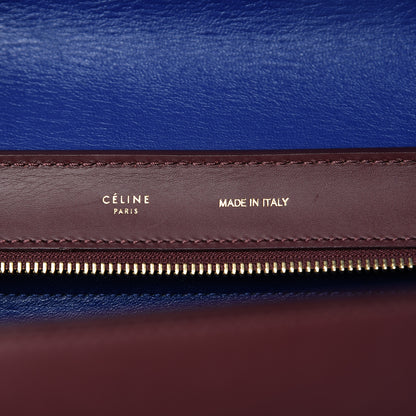 Celine Smooth Calfskin Suede Medium Bi-Color Trapeze Burgundy 6 of 17