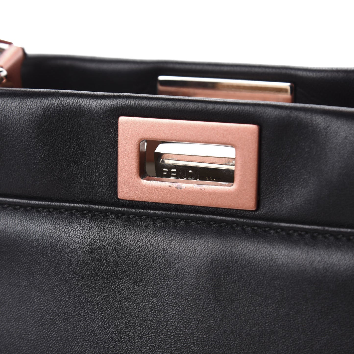 Nappa Colorblock Mini Peekaboo Iconic Satchel Black White Ecstasy