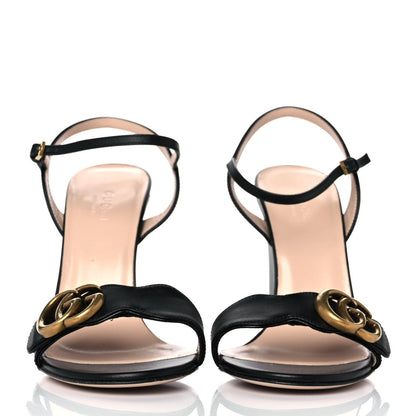 Gucci Lifford Calfskin GG Marmont Ankle Wrap 105mm Sandals 36 Black 2 of 8