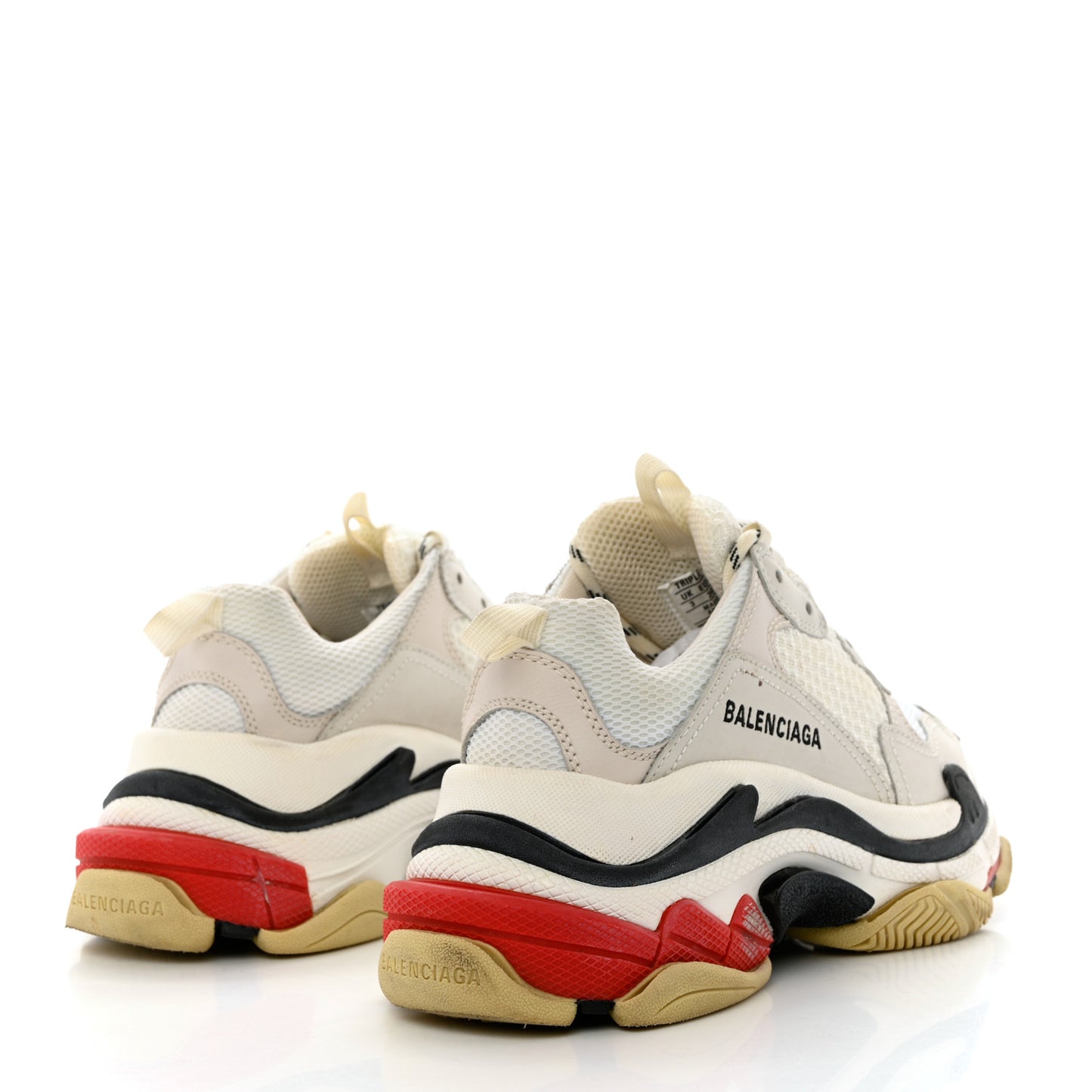Fabric Mesh Womens Triple S Sneakers 36 Grey Red White