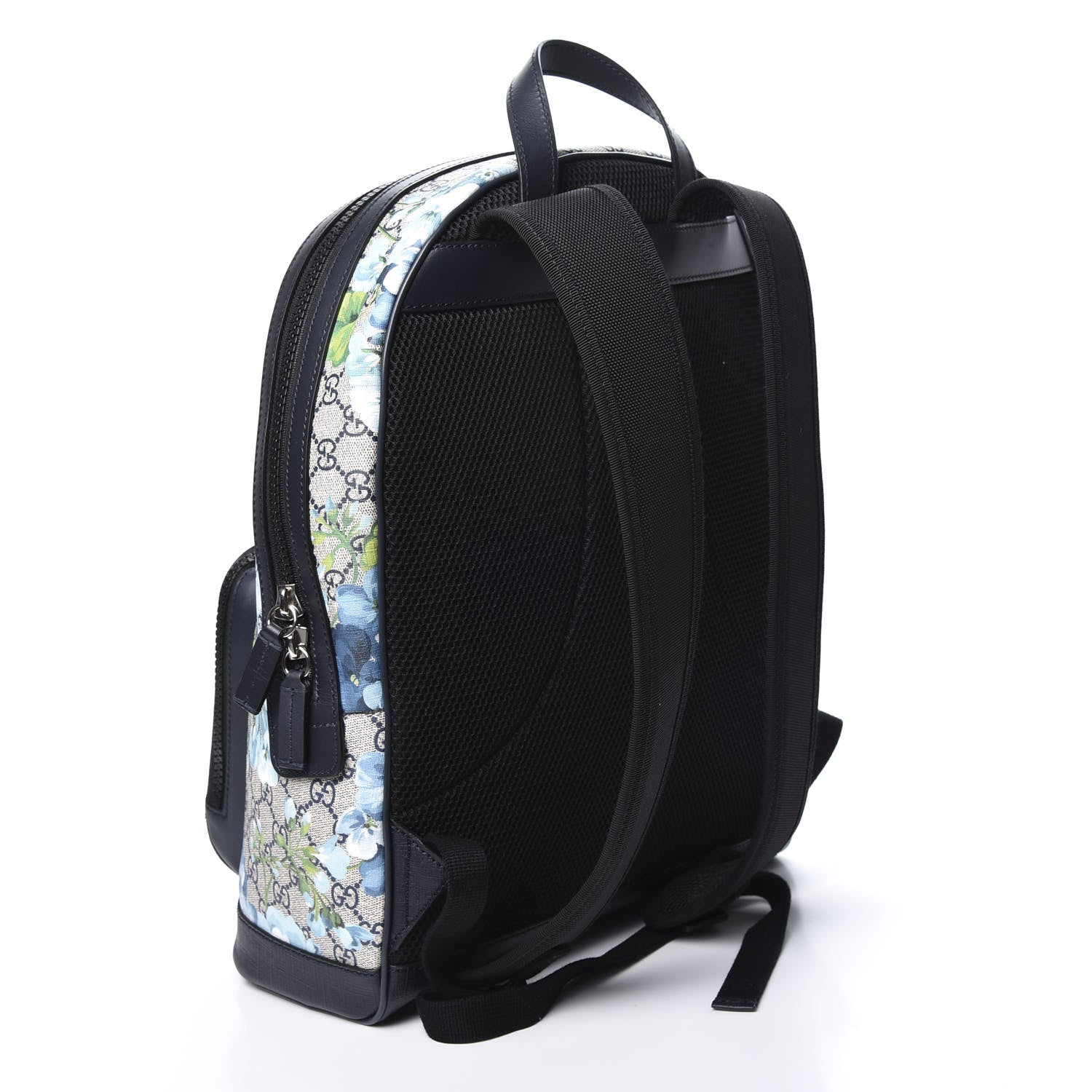 Gucci GG Supreme Monogram Blooms Medium Day Backpack Beige Blue Navy 2 of 11