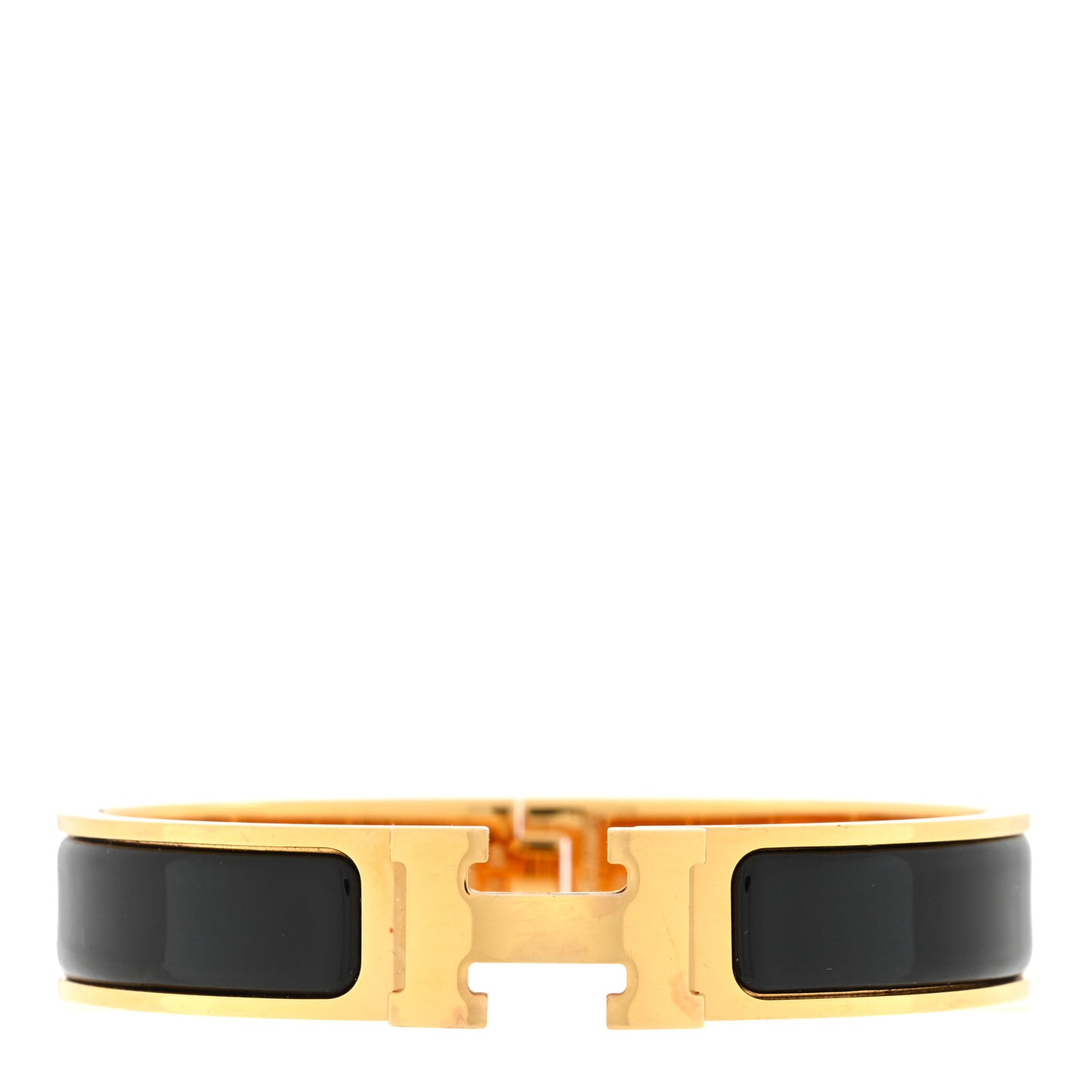 Enamel Narrow Clic Clac H Bracelet PM Black