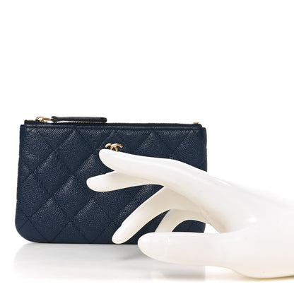 Chanel Caviar Quilted Small Cosmetic Case Navy Blue 2 of 8