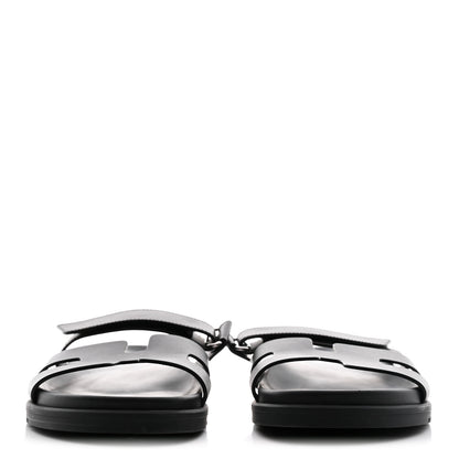 Hermes Calfskin Womens Chypre Sandals 40.5 Black 3 of 11