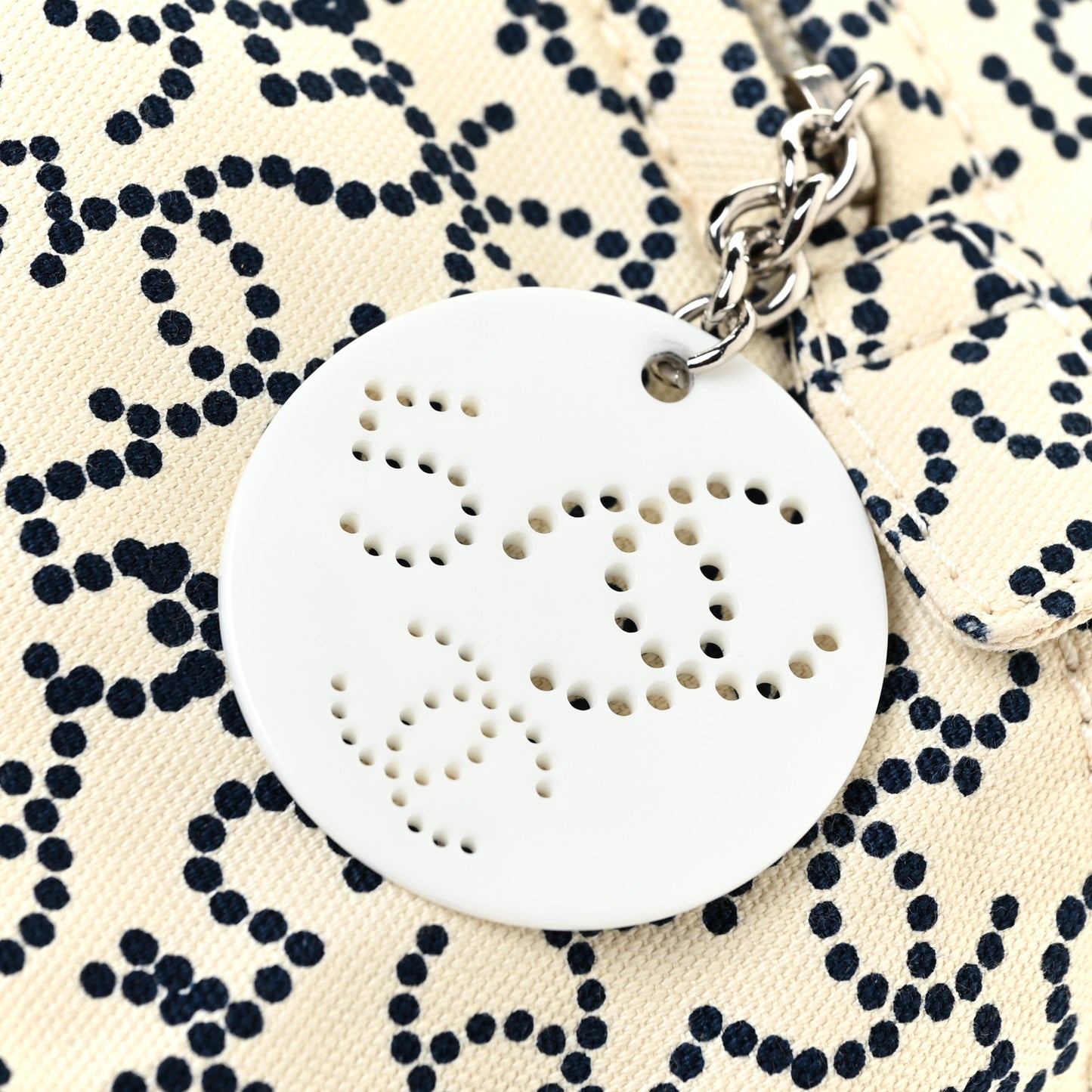 Canvas Logo CC Bowler Bag Ivory Black