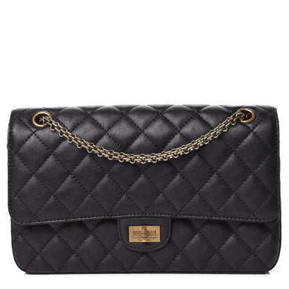 Chanel Crumpled Calfskin Quilted 2.55 Reissue 226 Flap Black 1 of 9