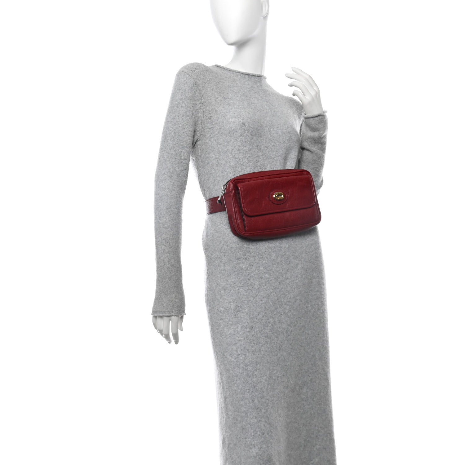 Gucci Fluffy Calfskin Morpheus Belt Bag 100 40 Red 2 of 16