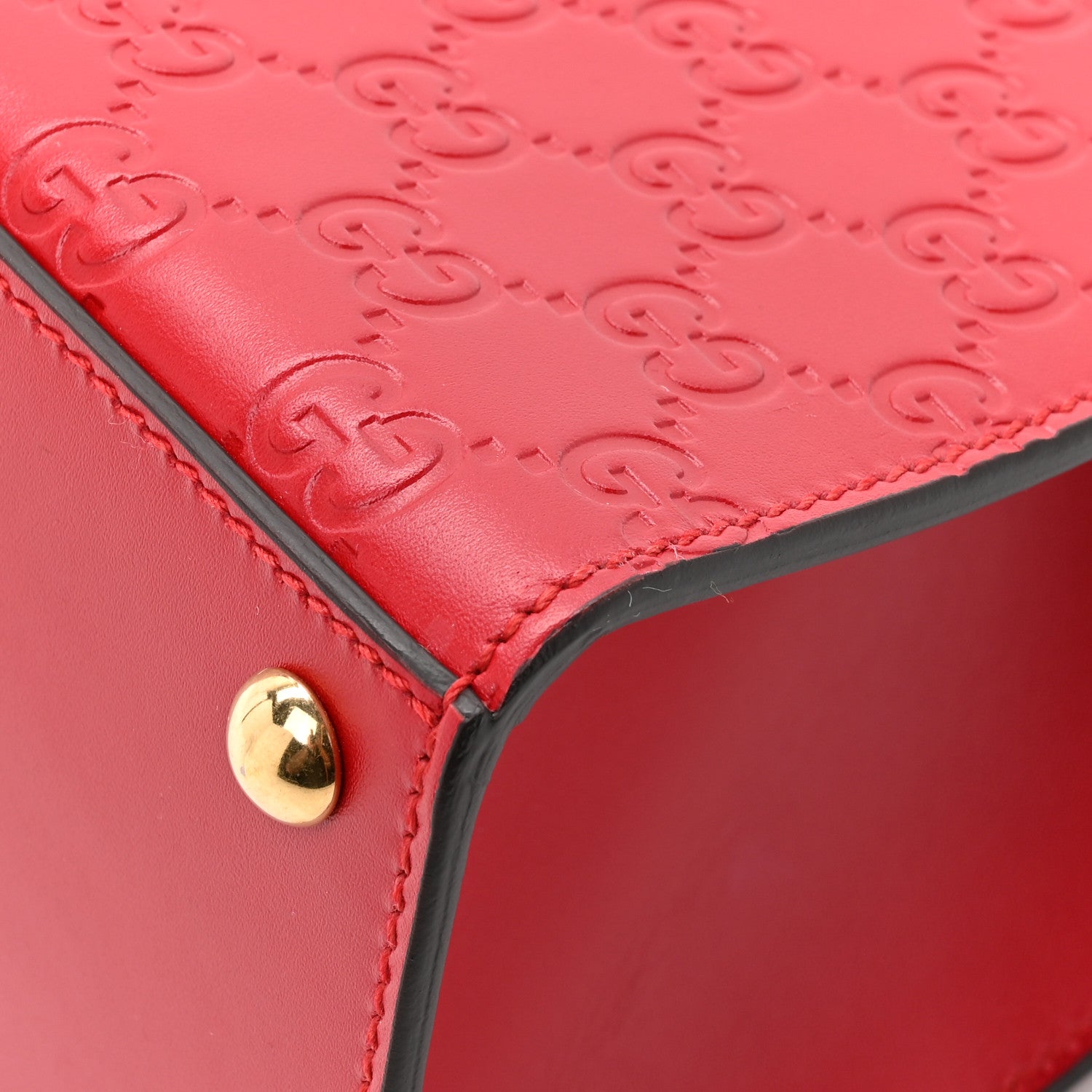 Gucci Guccissima Signature Medium Padlock Top Handle Bag Hibiscus Red 11 of 11