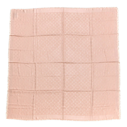 Louis Vuitton Silk Wool Monogram Denim Shawl Pink 1 of 6